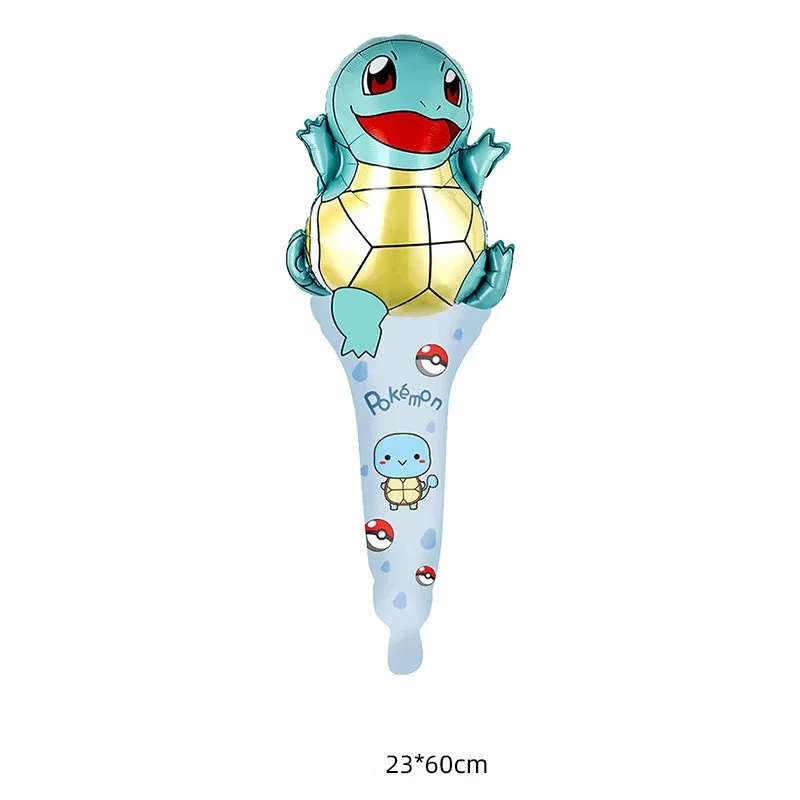 12 Stück Pikachu Handballon-Folienballons, Cartoon-Streifenballons, Pokémon-Geschenke für Jungen-Geburtstagsfeiern, Aufblasbare Spielzeuge
