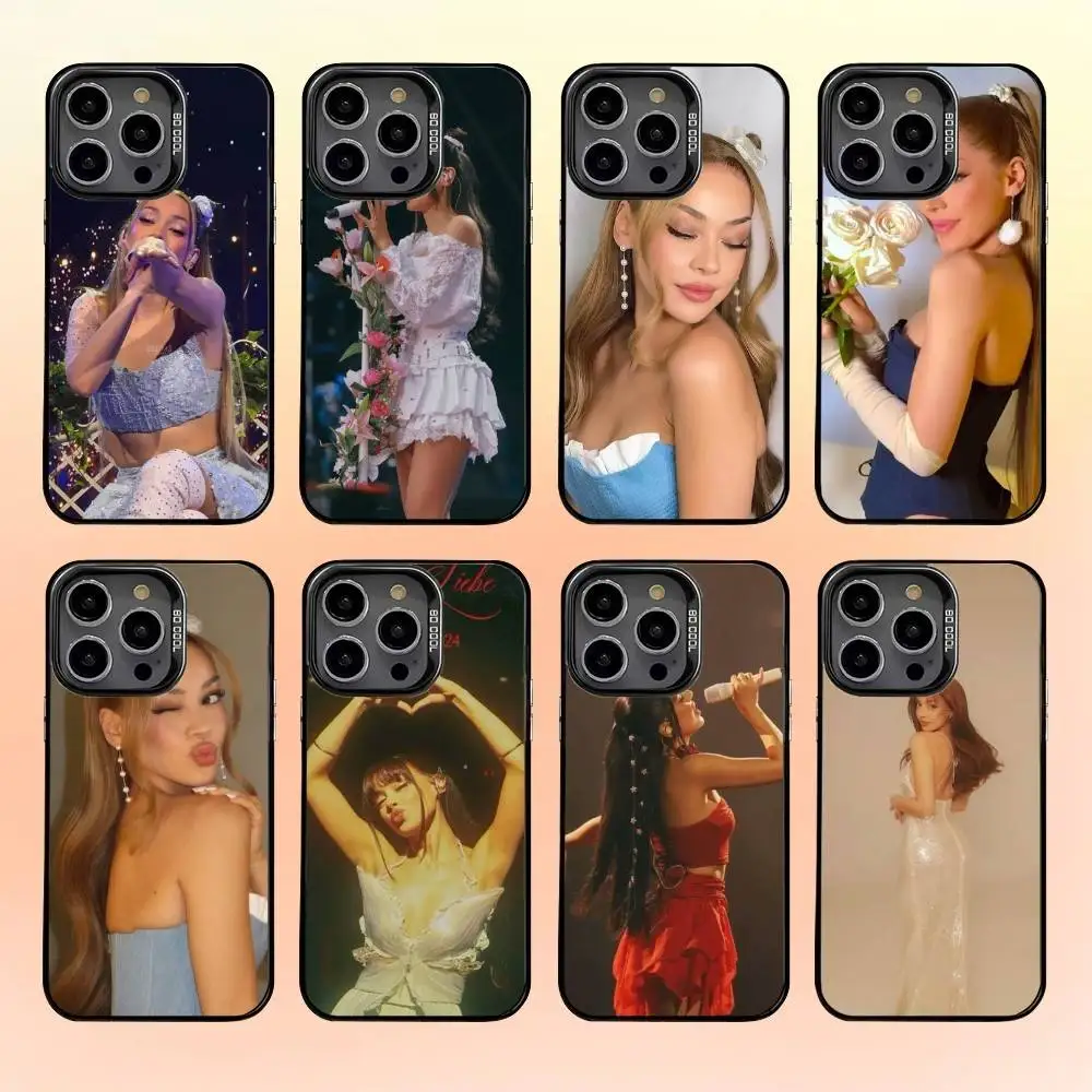 

S-Singer A-Ayliva Phone Case For iPhone 16,15,14,13,12,11,Pro,MAX Gray Matte Silicone Black Cover