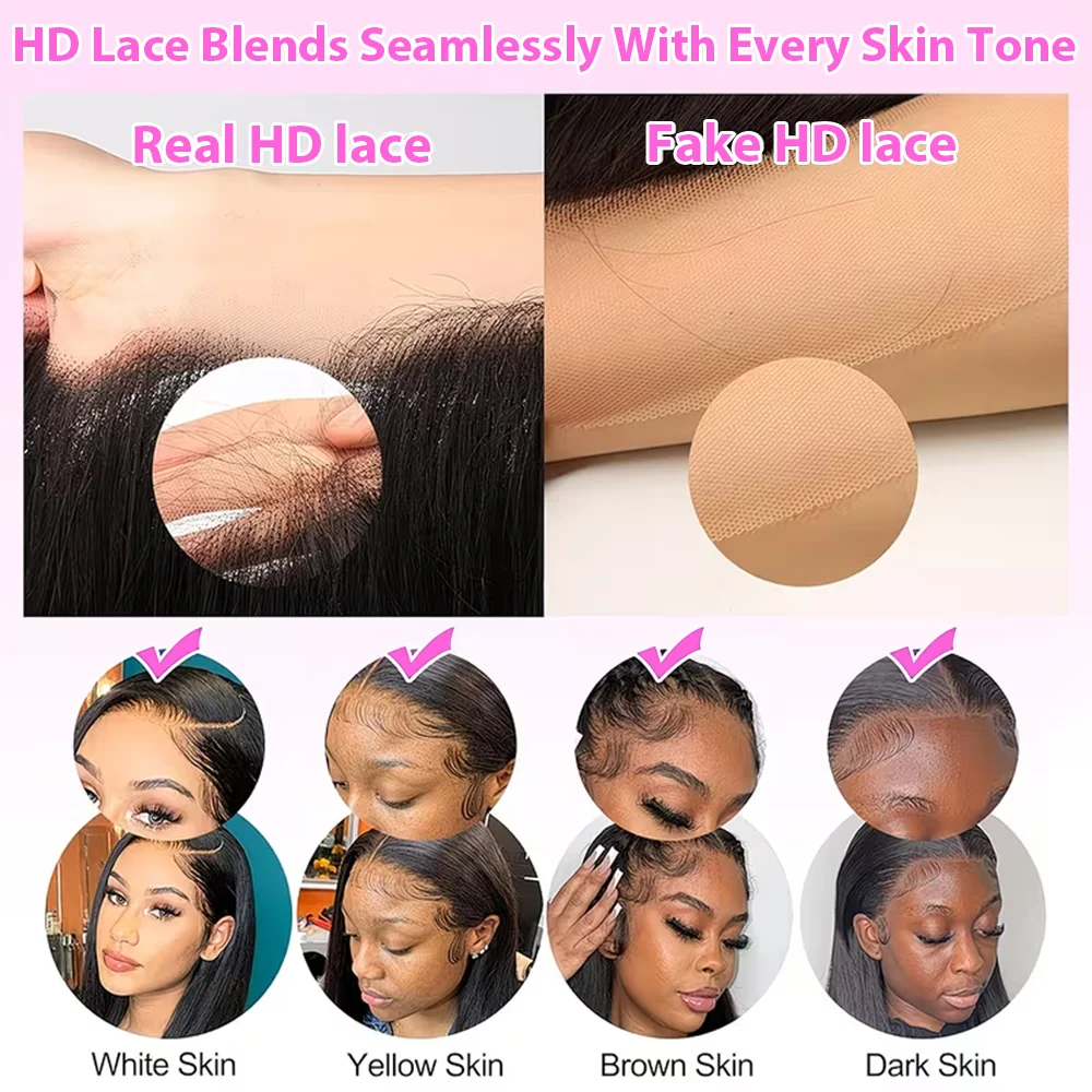 40 Inch Deep Wave Lace Front Wig Human Hair Wigs 100% Human Hair Wig 13x4 Deep Curly Frontal Wig Pre Plucked with Baby Hair 13x6 Lace Front Human Hair Wig 5x5 Glueless HD Lace Front Wig for Women image 4