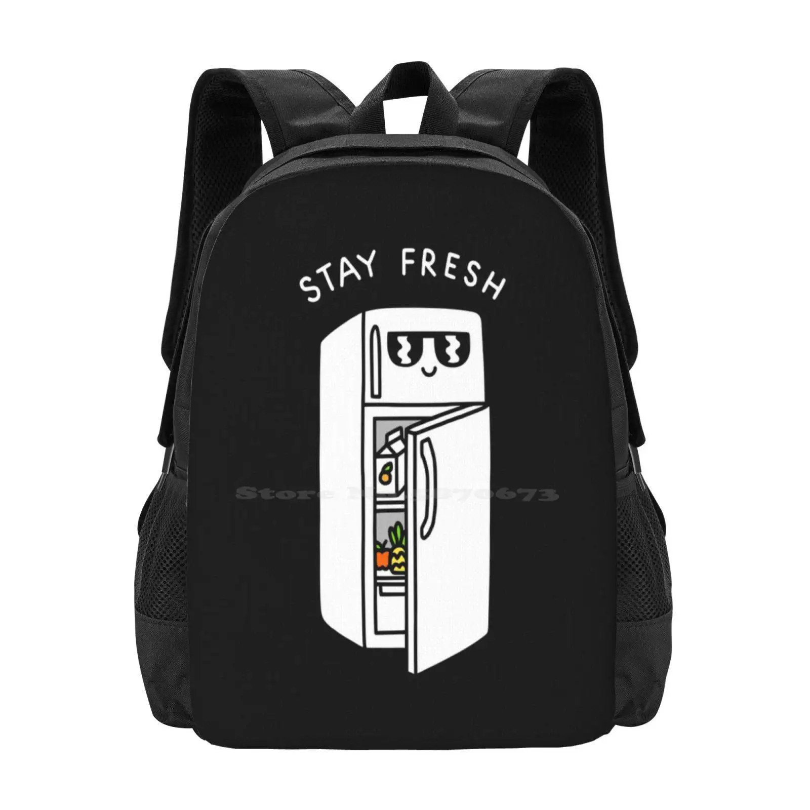 Stay Fresh 3D Print Design Backpack Student Bag Cool Refrigerator Stay Fresh Fridge Funny Cute Fresh To Death Sunglasses