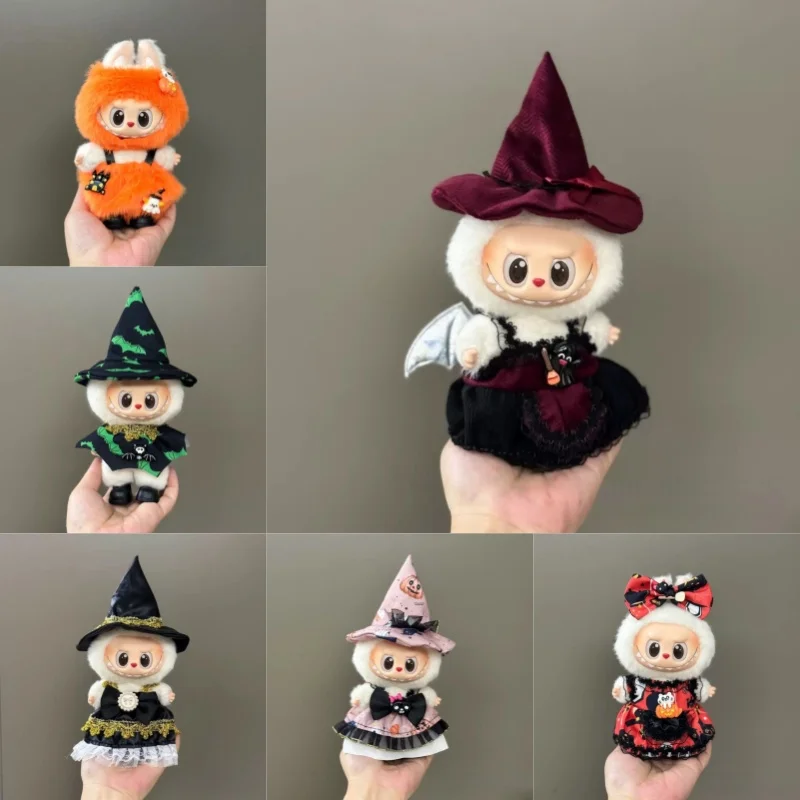 

New Mini Plush Doll‘s Clothing Accessories for 15-17cm Labubu clothes Halloween-themed Costume Outfit Set (only clothes)