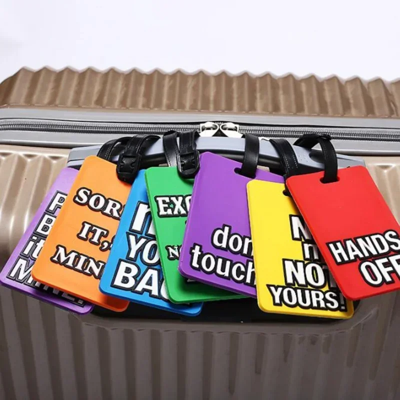 PVC Luggage Tag Letters Name Address ID Holder Tag Handbag Suitcase Cartoon Portable Travel Label Baggage Boarding Tag