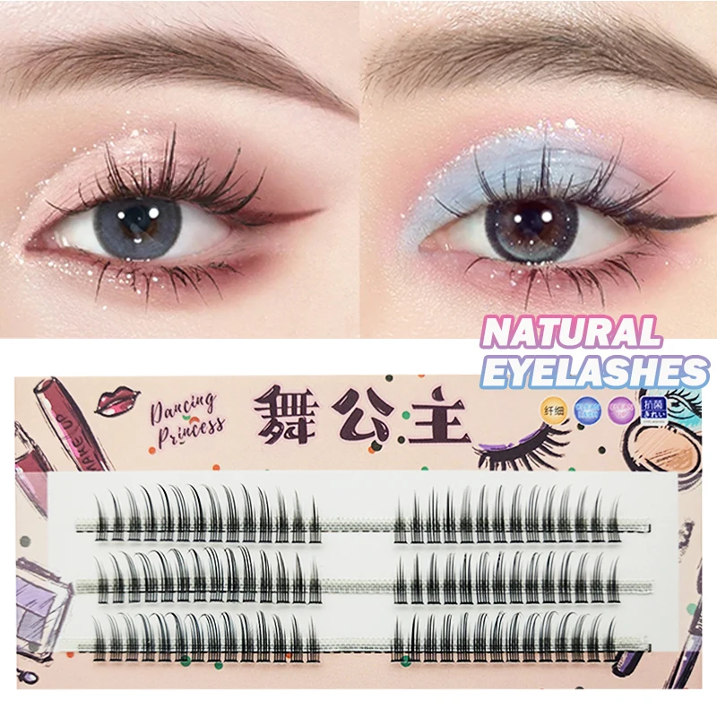 DINGSEN 3 Reihen Natürliche Flauschige Cluster-Wimpern Einzelne Manga-Wimpern Künstliche Wimpern für DIY-Verlängerungen Anime-Stil für Anfänger – Detail 8
