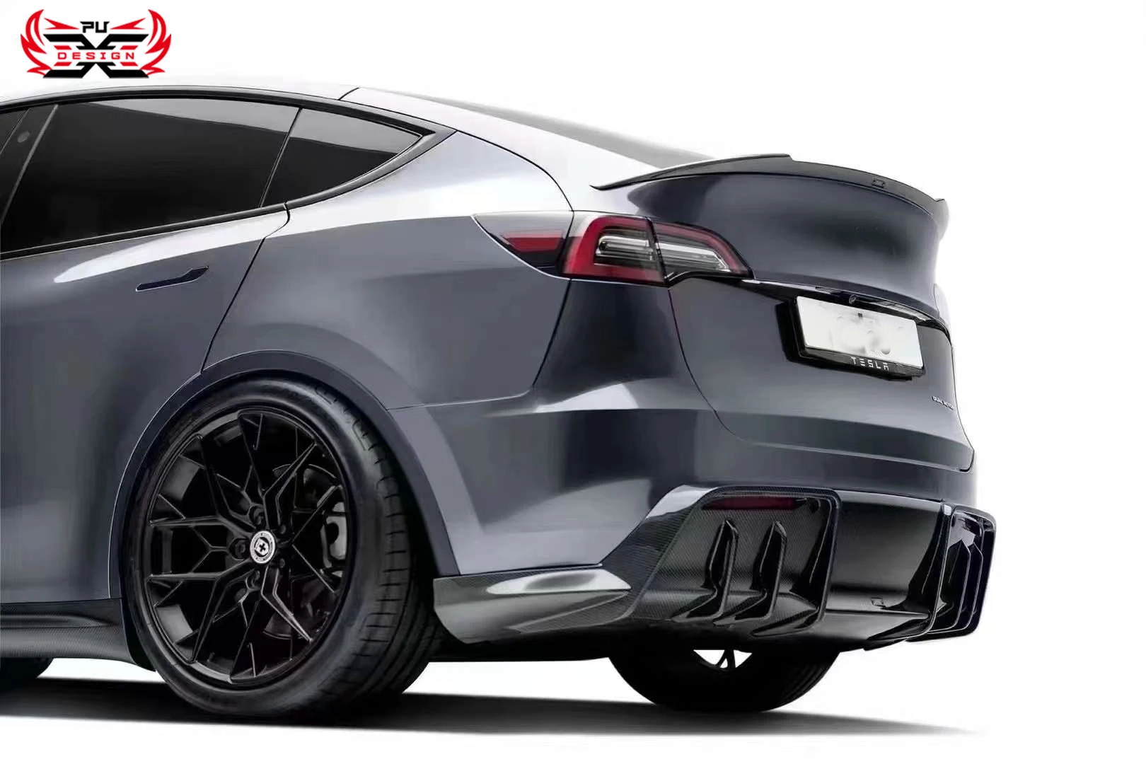 Carbon Fiber Front/Rear Lip Side Skirts Rear Diffuser Spoiler Rear Wing Canards ADR Style Body Kit For For Tesla Model Y