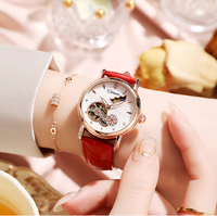 elegant New 2024 Casual Fully Automatic Mechanical Waterproof Watch Women's Fashion Trend Sun Moon Stars Multi-Functional Watch