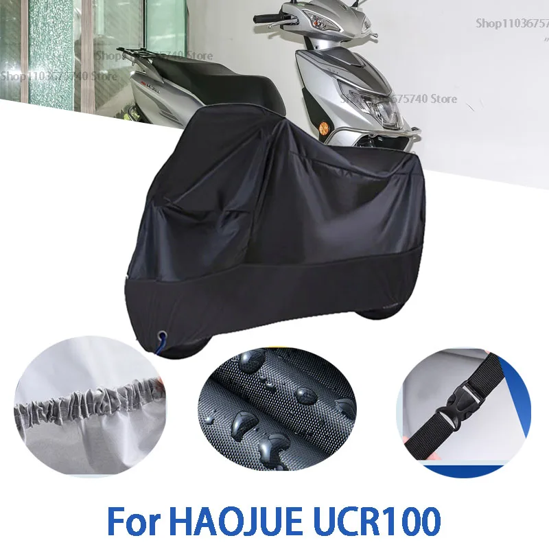 Housses complètes de moto pour HAOJUE UCR100, Protection solaire d'extérieur, poussière, sans oreille, accessoires en tissu Oxford épais