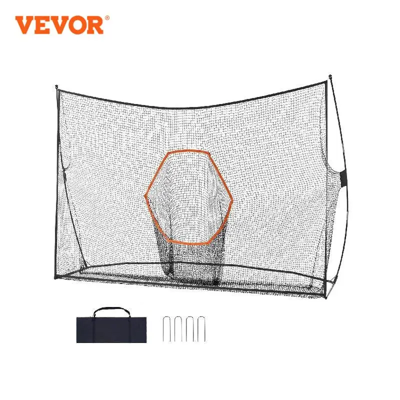 VEVOR Golf Practice Hitting Net, Huge 10.8x7ft Golf Net, Personal Driving Range for Indoor Outdoor Use, Portable Home Golf Aid N