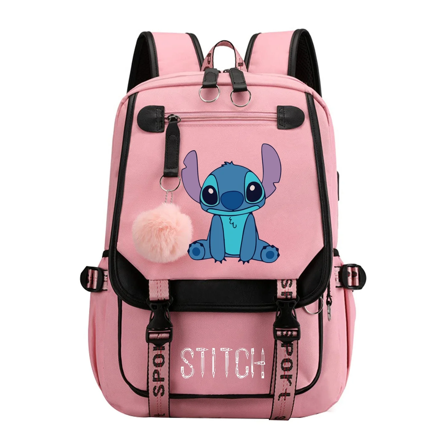 Disney Stitch Student Schoolbag Teen Large Capacity Lilo Cartoon Campus Two Color Backpack Laptop Rucksacks School Gift