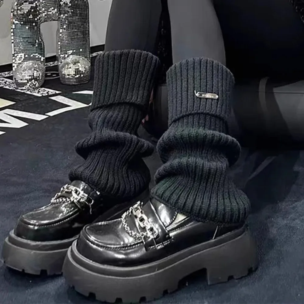 

Fashion Y2K Lolita Leg Warmers Long Socks Cotton Wool Foot Cover Knitted Socks Autumn Winter