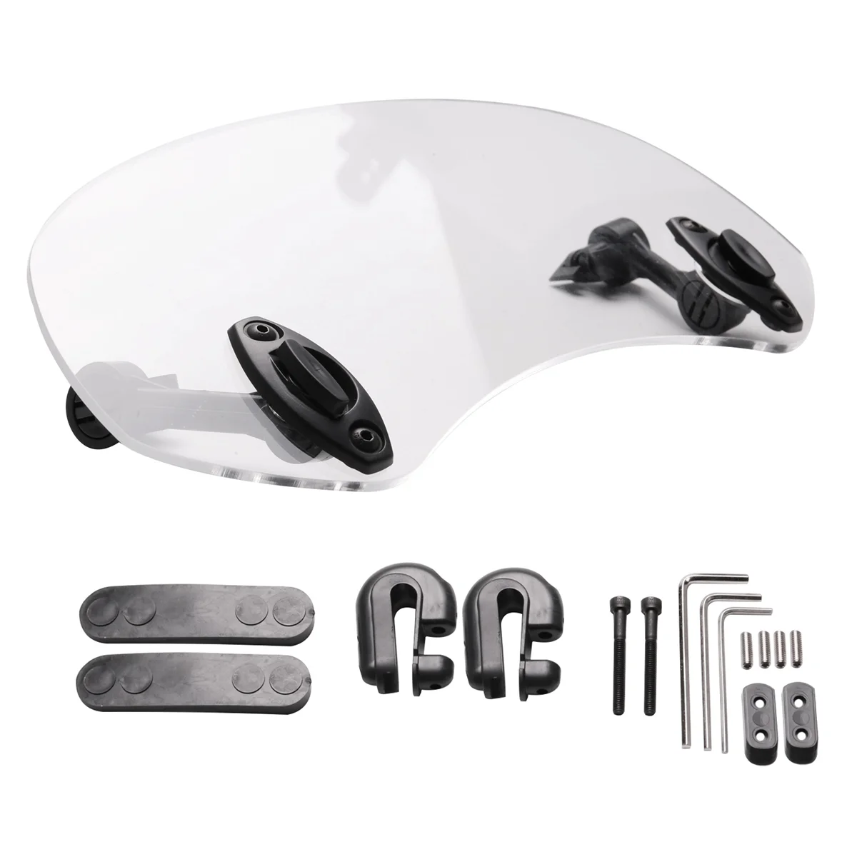 Transparent Color Universal Motorcycle Adjustable Wind Screen Extension Windshield Spoiler Air Deflector 28.5x12x21cm