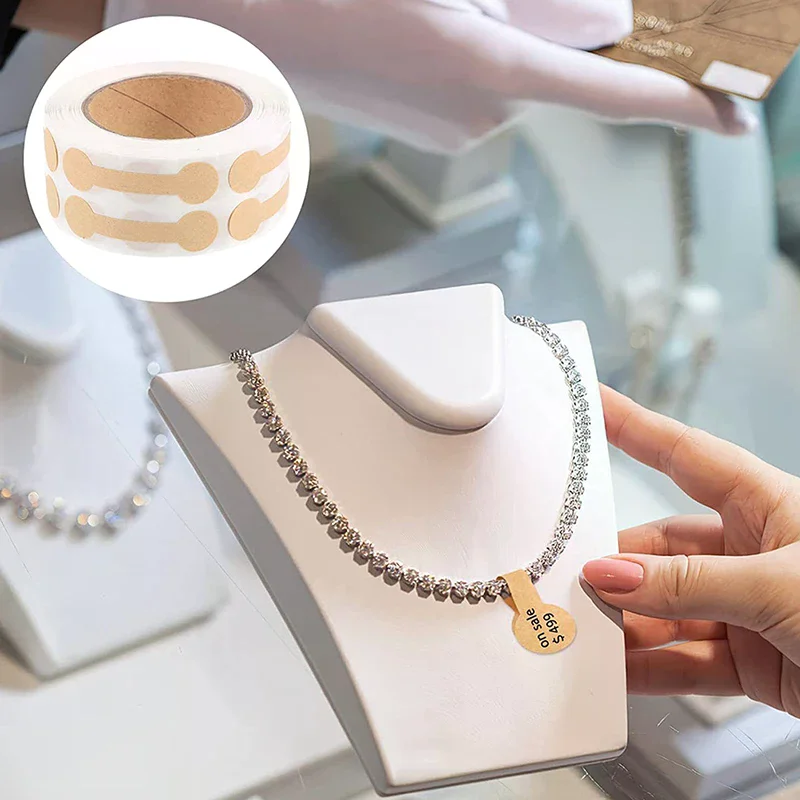 500 قطعة تسميات المجوهرات ذاتية اللصق الأسعار الدمبل العلامات قلادة حلقة تسميات ورقة مجوهرات اكسسوارات لتقوم بها بنفسك أداة العرض