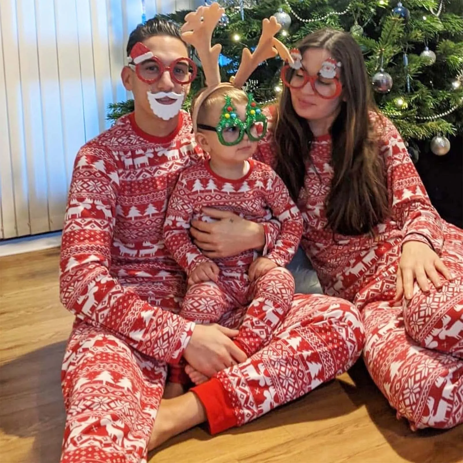 Christmas Pajamas 2025 Family Matching Clothes Mother Kids Baby Pyjamas Set Look Sleepwear Mother And Daughter Father Son Outfit