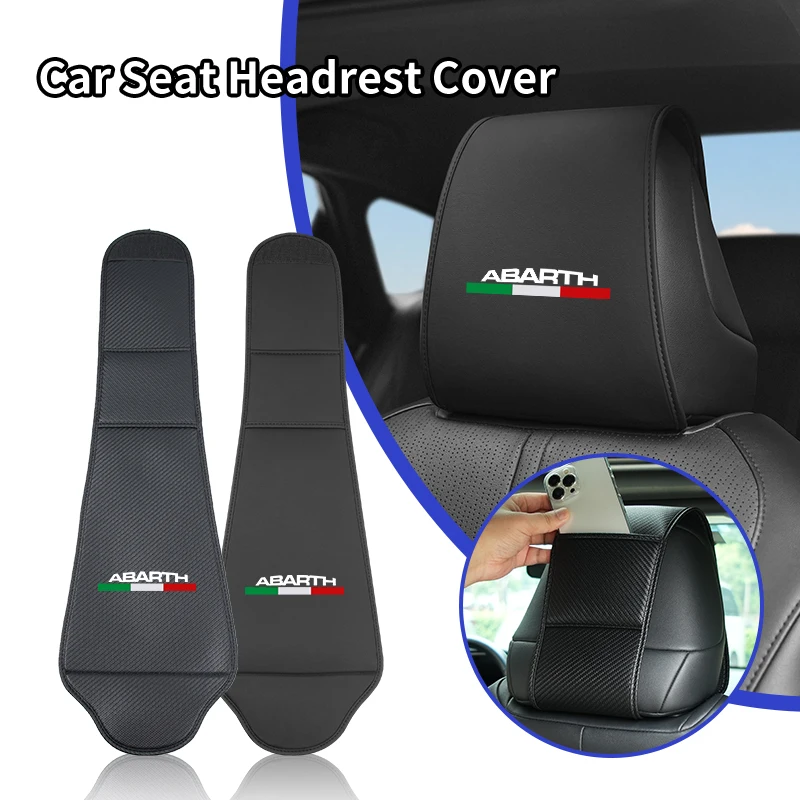 Funda protectora para reposacabezas de coche, bolsa de almacenamiento, funda de almohada de cuero para Fiat Grande Punto Abarth Tipo Stilo Ducato Palio Bravo, 1/2 Uds.