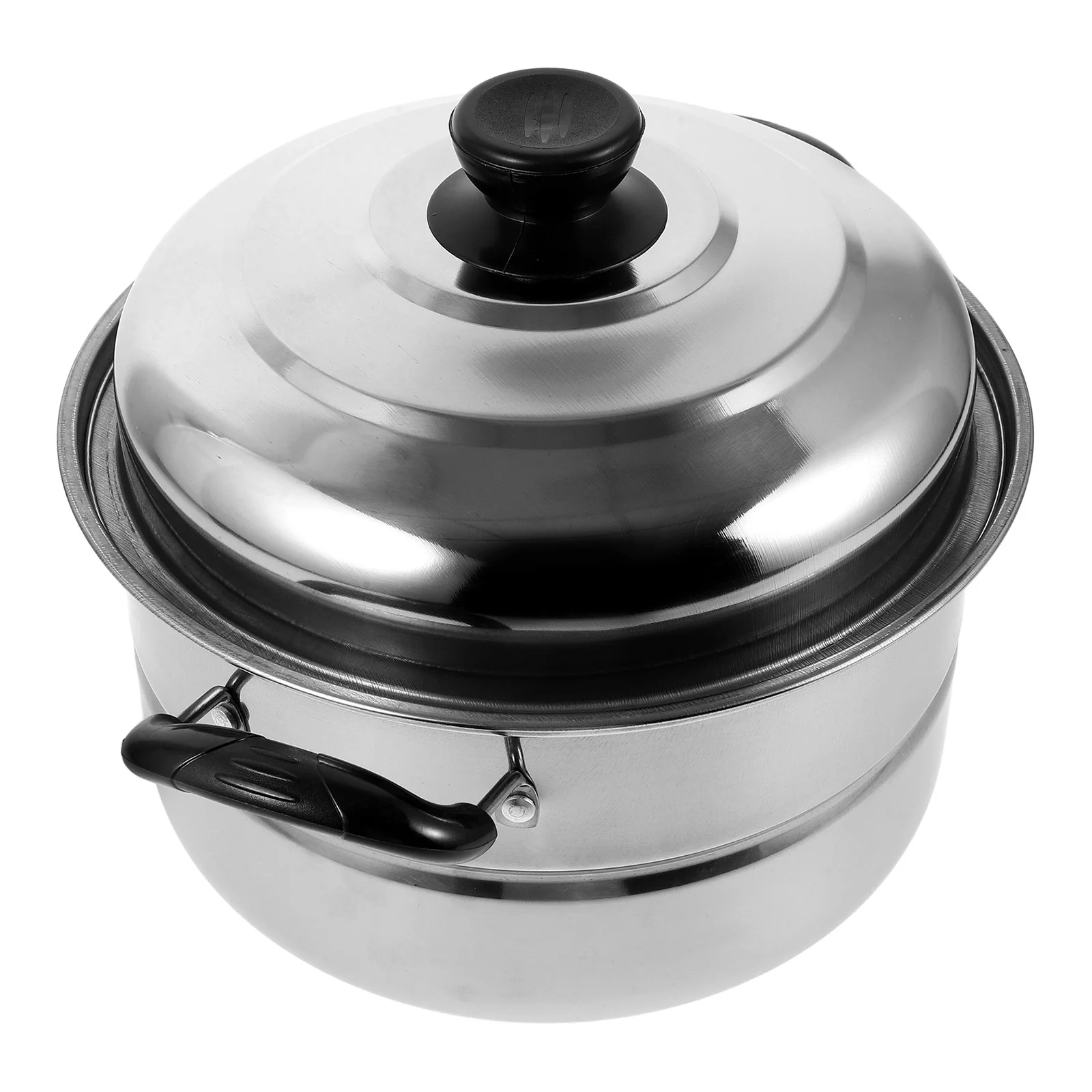 

Thickened Stainless Steel Soup Pot Double Handle Cooking Pot Lidded Steaming Kitchen Stockpot Multifunctional Household Food