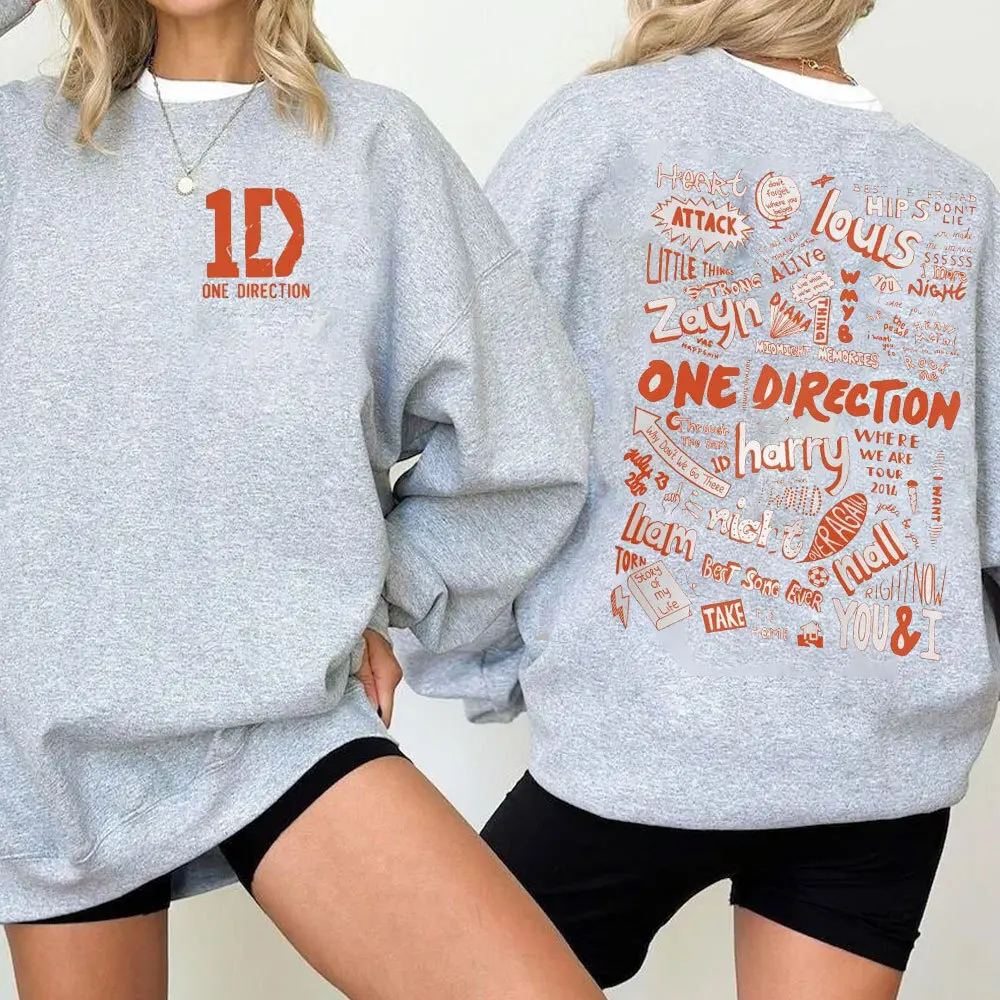 1D All Album Crew Neck Hoodie One Direction Men Women Sweatshirt Liam Payne Fans Member's Signature Winter Clothes Kpop Clothes