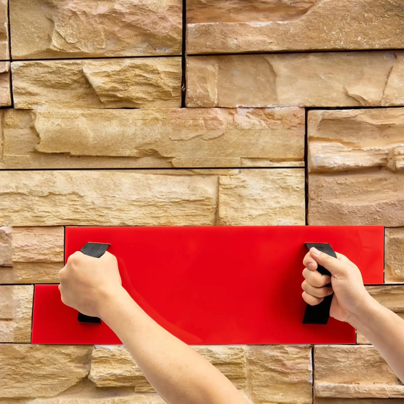 현실적인 돌 질감 콘크리트 금형, 직사각형 콘크리트 질감 매트, 시멘트 질감 벽 금형, 폴리우레탄 타일 콘크리트 Te