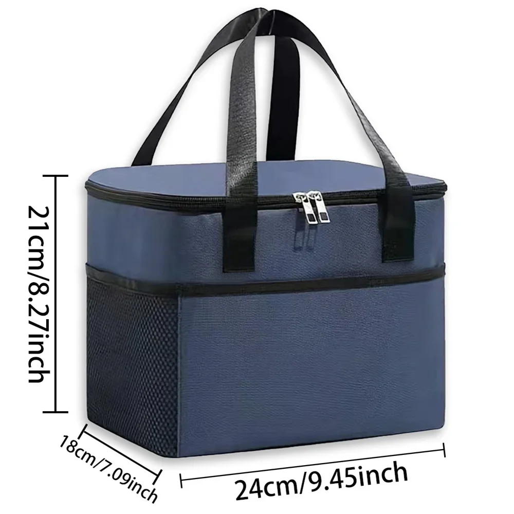 Cajas de almacenamiento de alimentos, bolsas refrigeradoras, bolsa impermeable, amigable con la higiene para estudiantes, Impresión de letras blancas, caja de almacenamiento de Picnic de moda