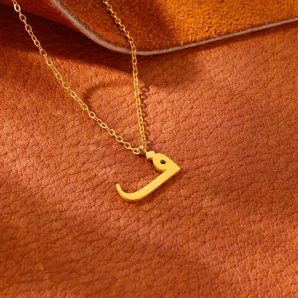 1Pcs Minimalist Arabic alphabet Necklace For Women Gold Color Stainless steel Romantic Couple Pendant Jewelry Gifts