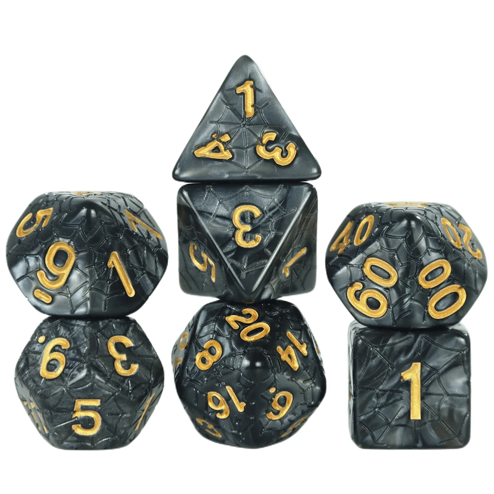 Polyhedral Dice Set Amazing Spider Web RPG Dice - Perfect for DND Board Games and Role-Playing