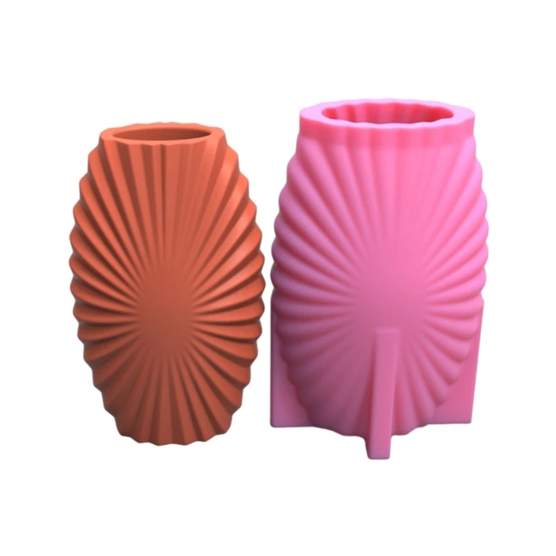 

3D Stripe Gypsum Flower Pot Silicone Mold Epoxy Resin Casting Mold Succulent Vase Cement Mold Holder Mold Dropship