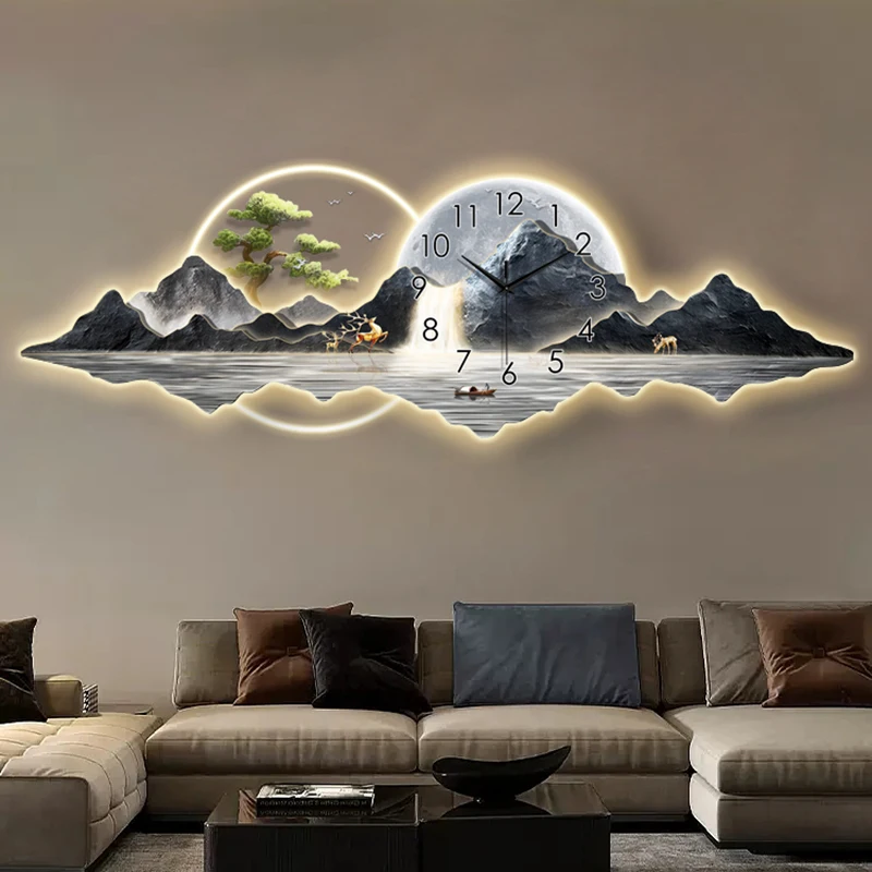 

Design Silent Wall Clock Aesthetic Bedrooms Modern Big Size Wall Watch Art Mural Xenomorph Horloge Murale Living Room Decoration
