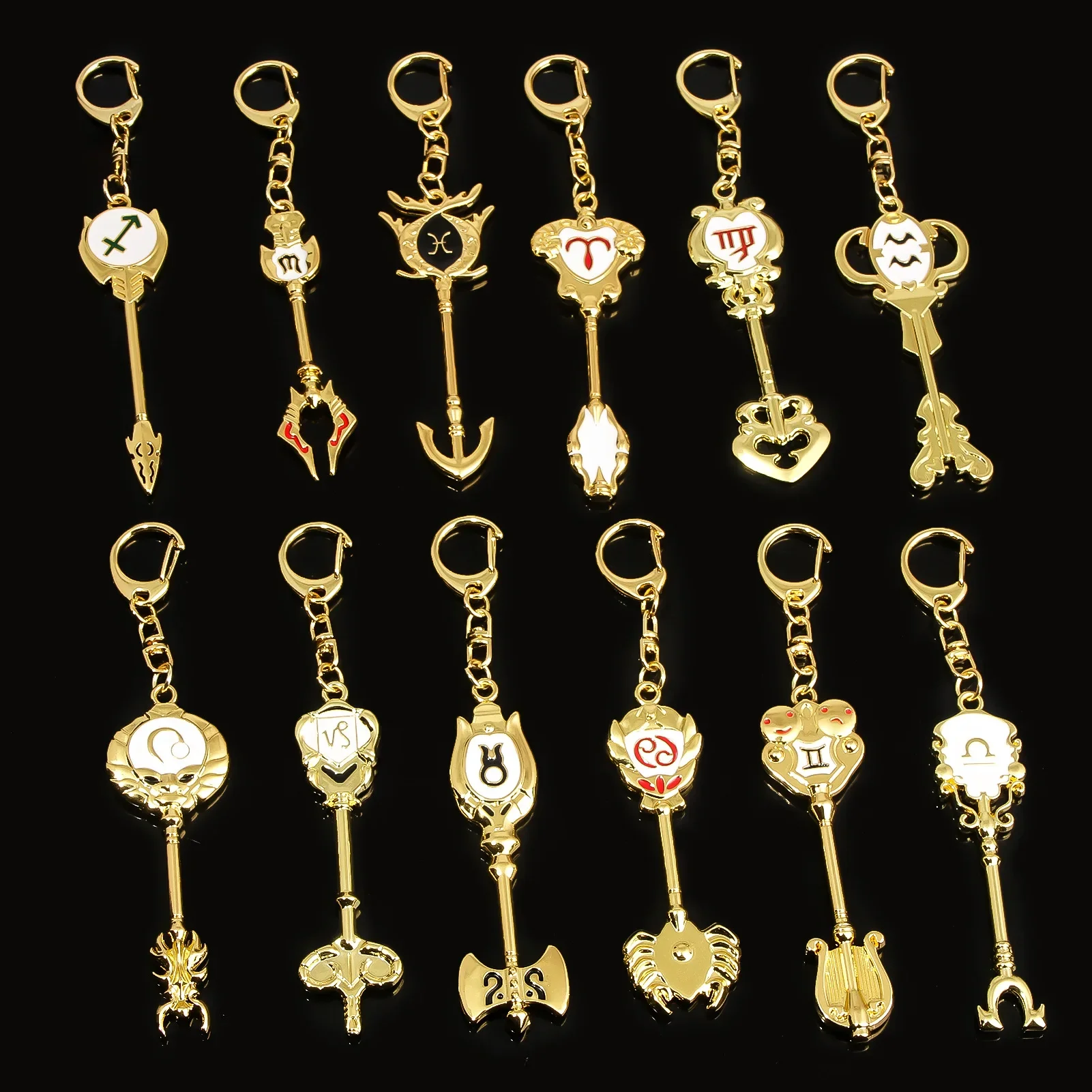 LLavero de Anime FAIRY TAIL para mujer, Lucy, el mismo estilo, Eclipses, espíritu, llavero de Metal para hombre, llavero de doce constelaciones, regalo de Cosplay