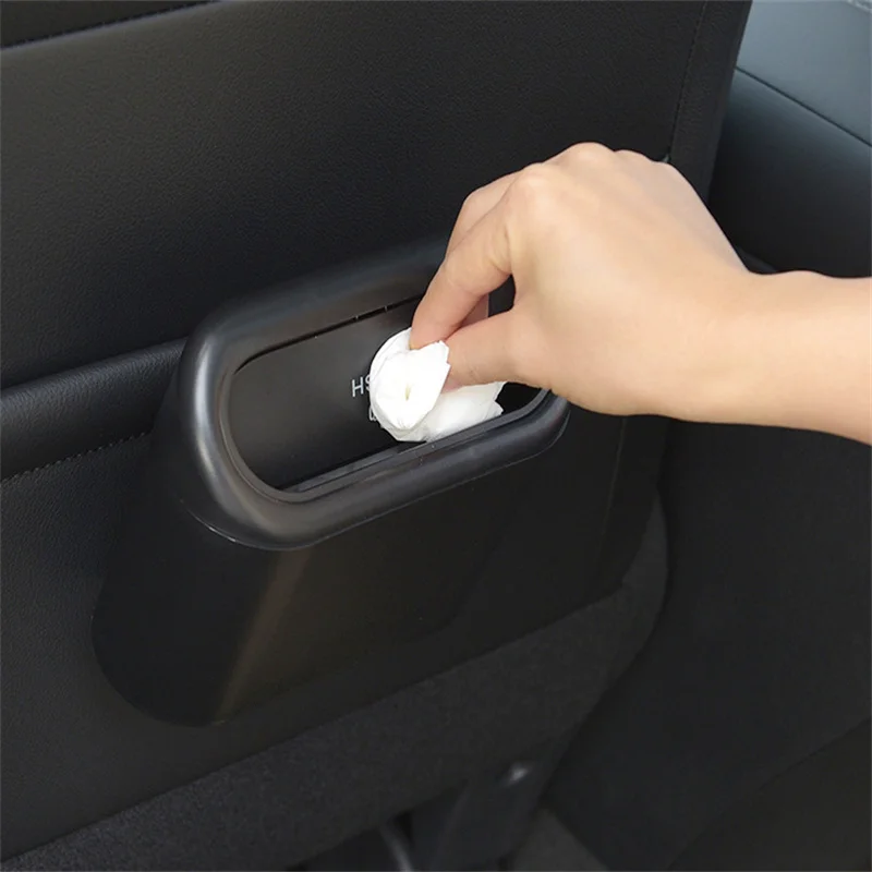 Hanging Car Trash Can Vehicle Garbage Dust Case Storage Box ABS Square Pressing Trash Bin Auto Interior Accessories