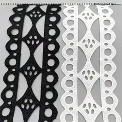 High Quality Black Lace Fabric 5cm Ribbon Embroidery Lace Fabric Sewing Collar Trimmings Ribbon White Lace encaje dentelle