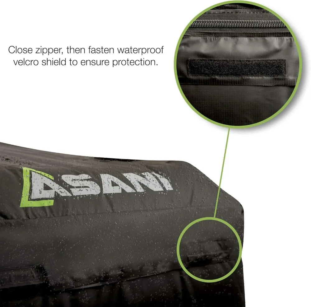 حقيبة حمل البضائع المقاومة للماء على سقف السيارة مع 8 أشرطة شديدة التحمل |   أمتعة مقاومة للعوامل الجوية لسيارات الدفع الرباعي والسيارات والشاحنات (15 قدم مكعب)