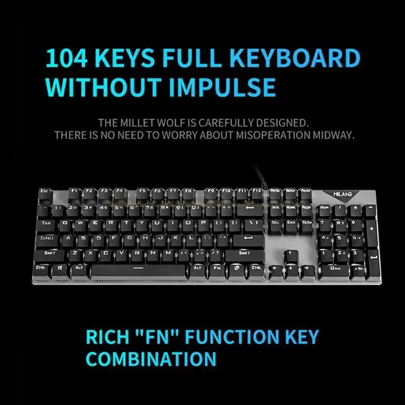 

104 клавиши Gaming Keyboard RGB освещенная подсветная проводная программа для PC Gamer