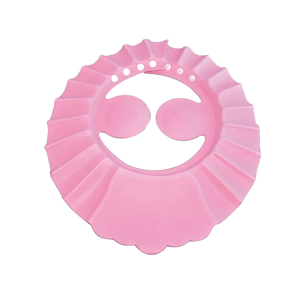 

Baby Adjustable Shampoo Shower Bathing Protect Wash Hair Shield Hat with Ear Protection Pads (Pink) baby shower cap