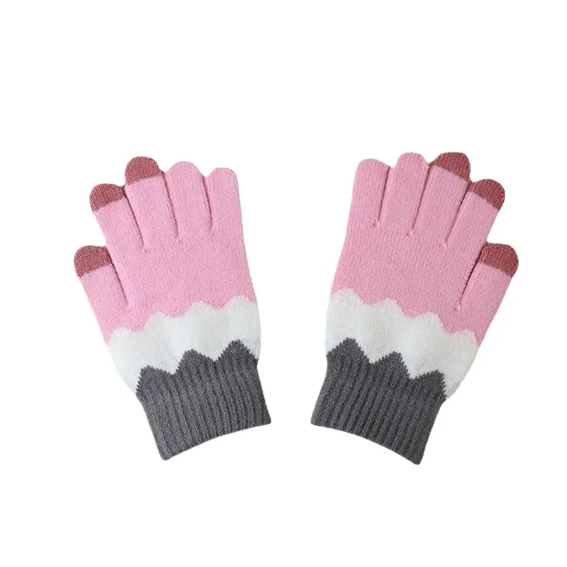 Mulheres luvas de tela sensível ao toque luvas de malha quente elástico tela de toque conectado luvas de ciclismo ao ar livre moda luvas grossas