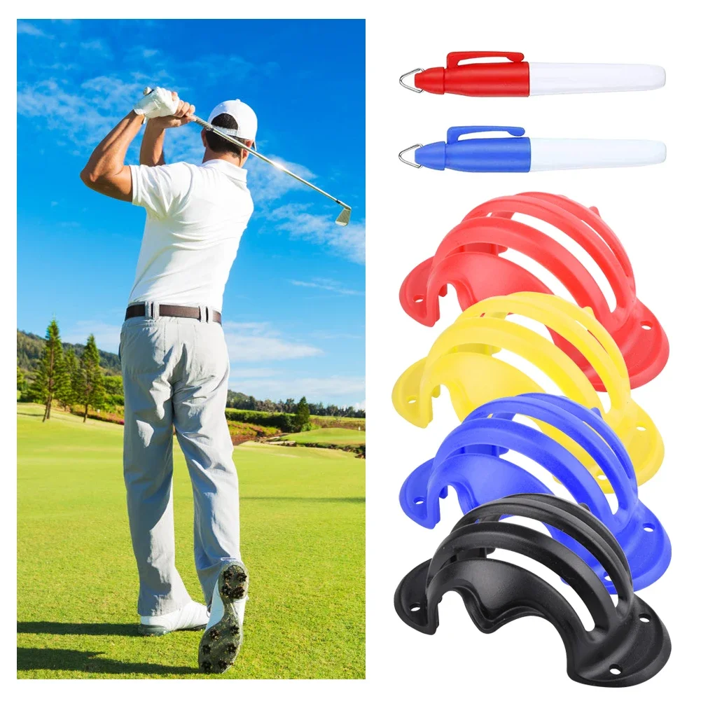 Golfball Liner Set Golfball 4 Alignment Line Marker mit 2 Stiften Vorlage Draw Golf Swing Training Tool