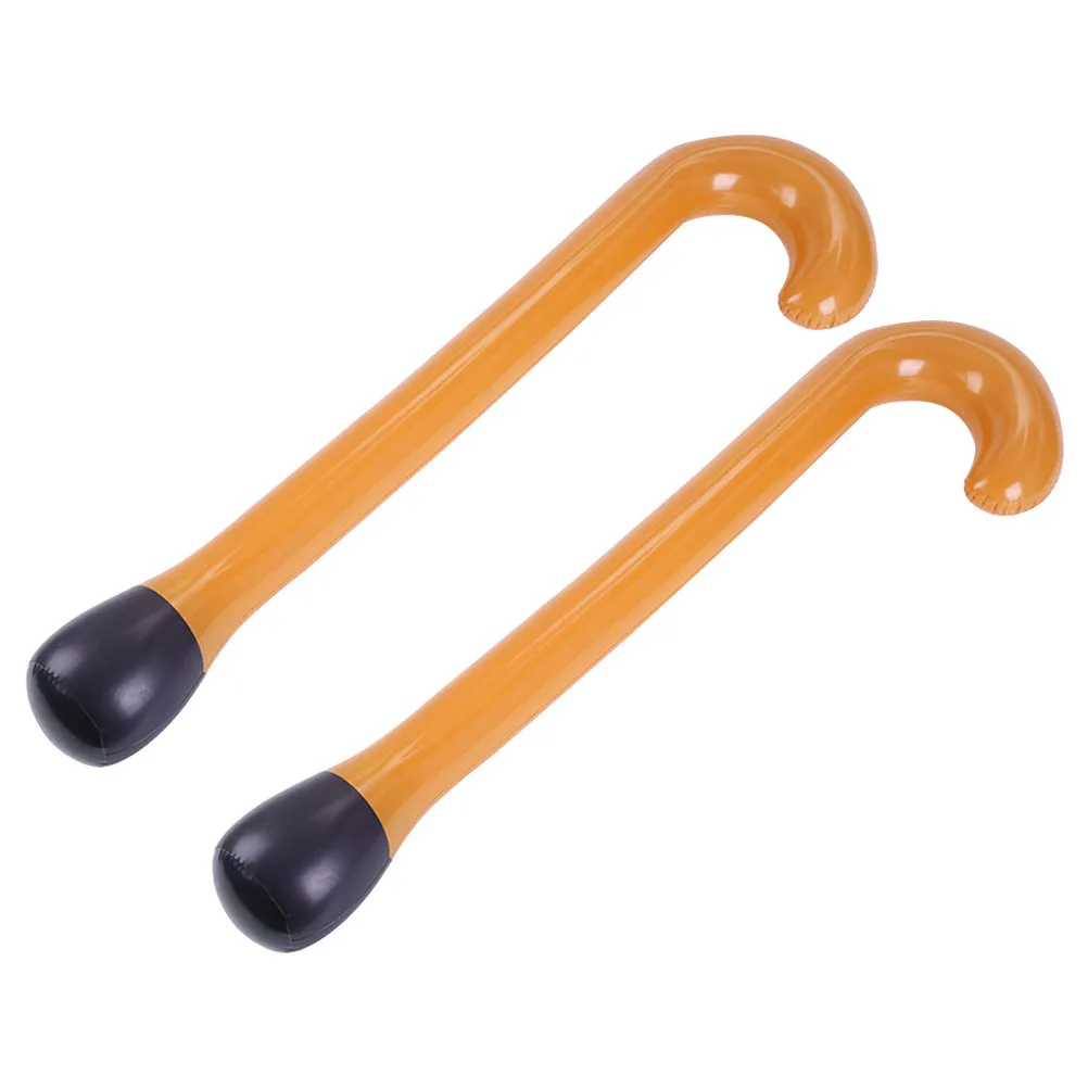 2Pcs Inflation Walking Sticks Premium Material Halloween Decorative Crutches Party Supplies Easy Inflate Deflate