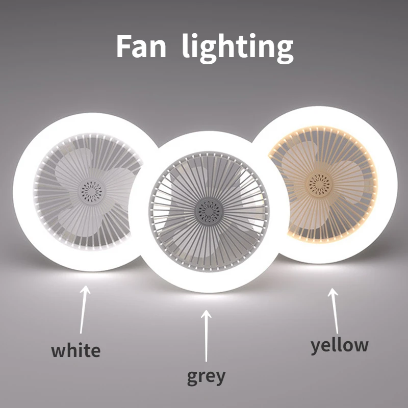 30W E27 LED Ceiling Fans with Light Remote Control Dimmable Ceiling Lamp Bulb Indoor Bedroom Chandelier with Cooling