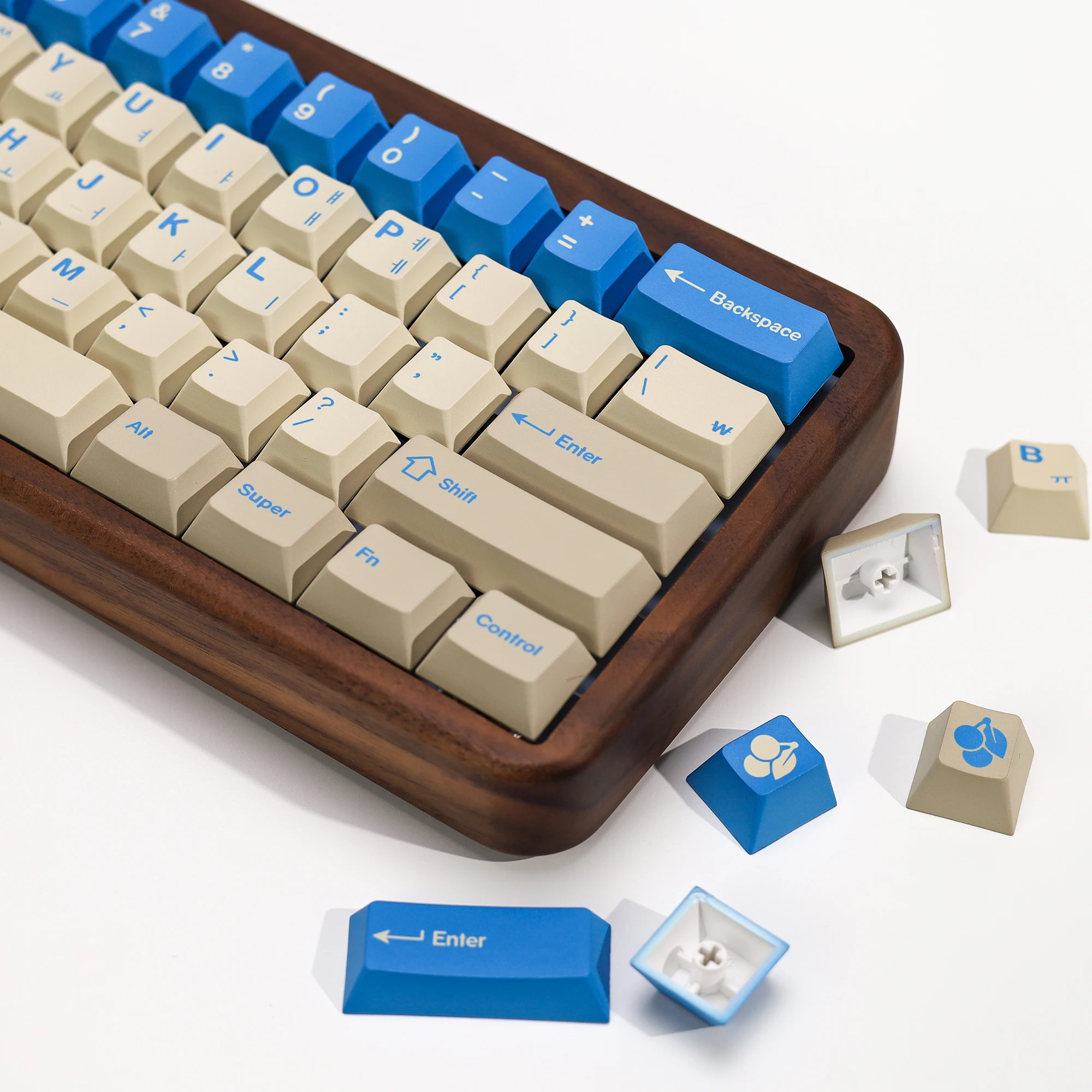 KBDiy Clone GMK Keycaps Korean GMK Blue Alert Retro Alice ISO Keycap Cherry Profile For 60 Magnetic Wooting Mechanical Keyboard