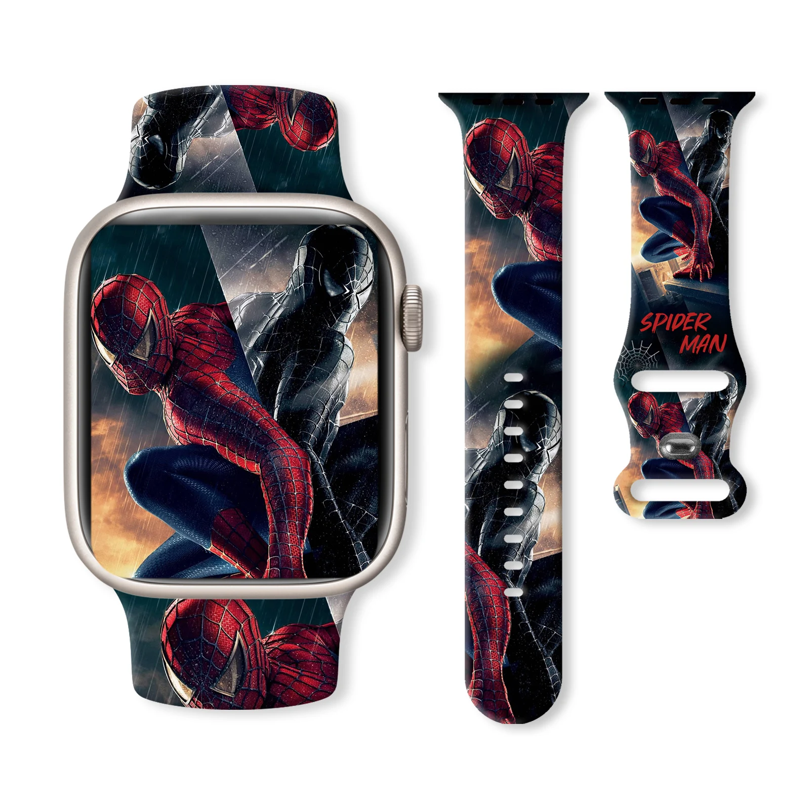 Spider Man Print Strap for iWatch 11 10 9 8 Silicone Band Replaceable Bracelet for Apple Watch 46mm 44mm 42mm 41mm 38mm Watchban
