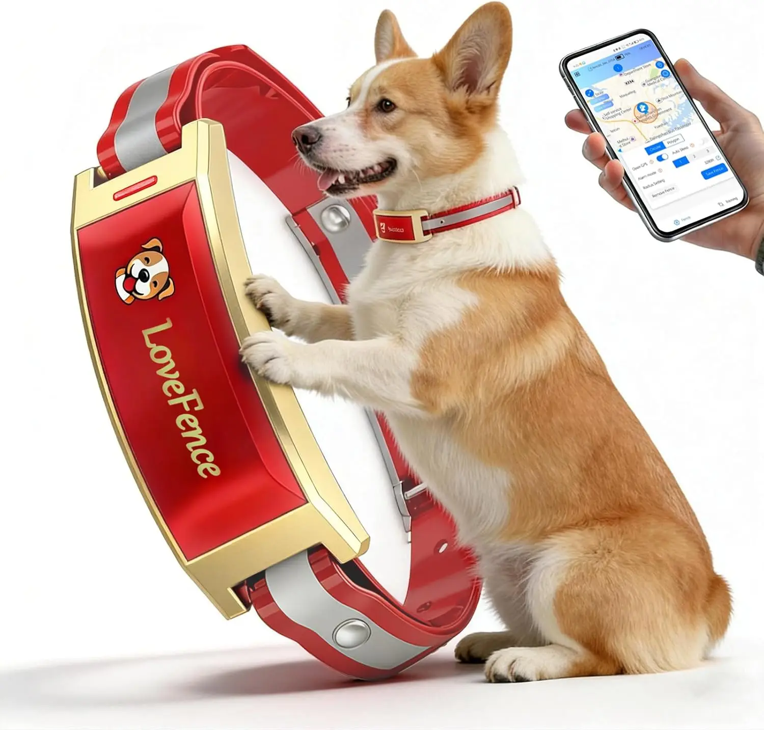 Wireless Electric Gps Dog Collar Fence Free App Invisible Pet Shock Barrier Containment System Yard Outdoor Perimeter Stubborn D