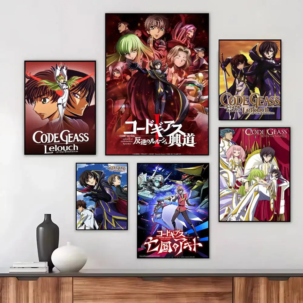 Anime C-Code G-Geass Poster Wall Art Printed Decor Sticker Stylish Home Gift for Living Room Bedroom Corridor Cafe