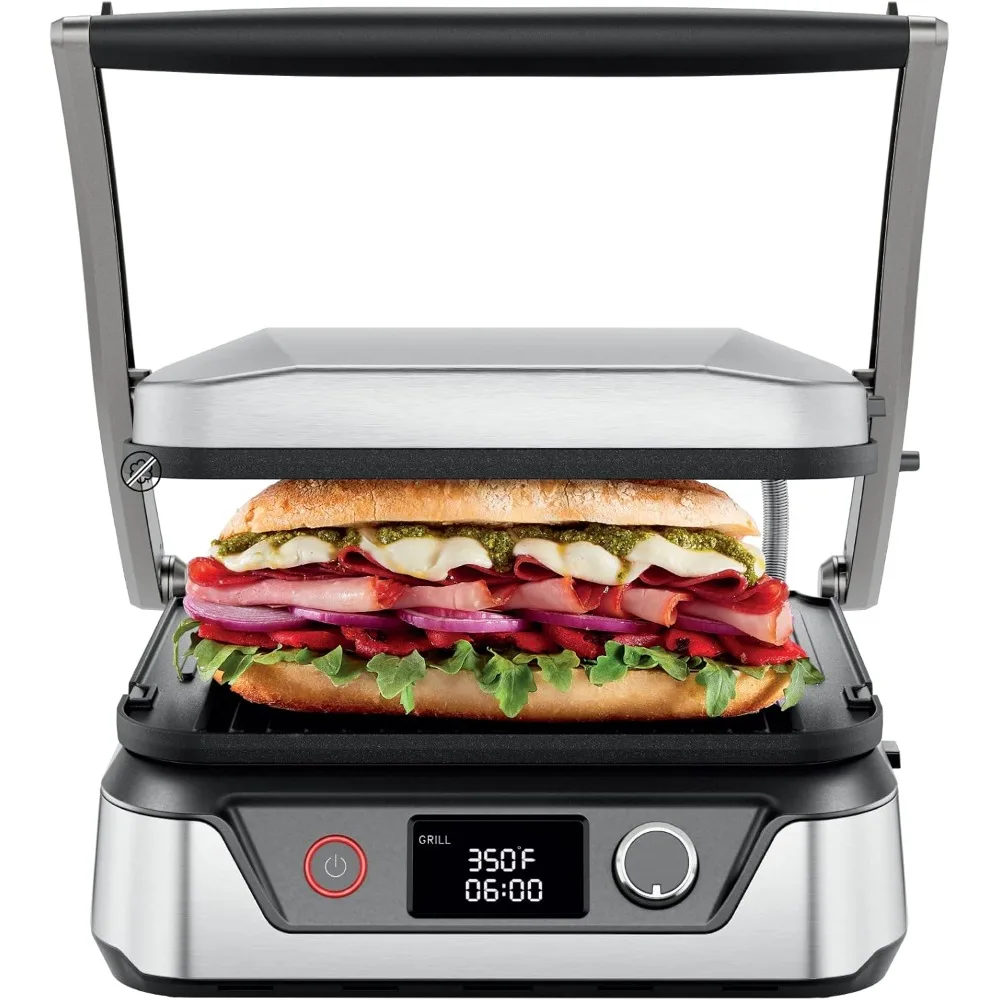 5-in-1 Digital Panini Press Grill Sandwich Maker and Griddle Grill Combo with Removable, Reversible