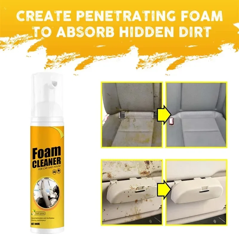 KMIND 150/60ML Multi-Purpose Foam Cleaner Spray Leather Cleaning Auto Home Surfaces Foam Cleaners for Car Wash Maintenance