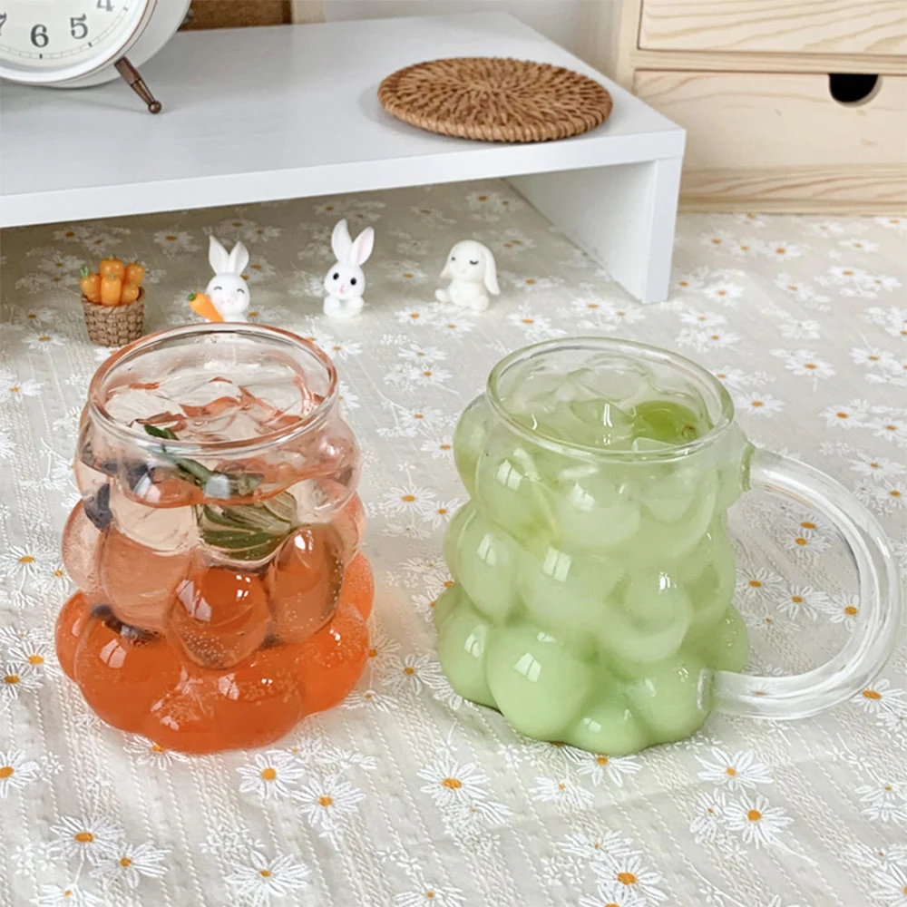 Creative Fruit Juice Water Cup Heat-resistant Glass Cold Drink Cups Ice Cream Coffee Milk Mug Breakfast Cup Drinkware