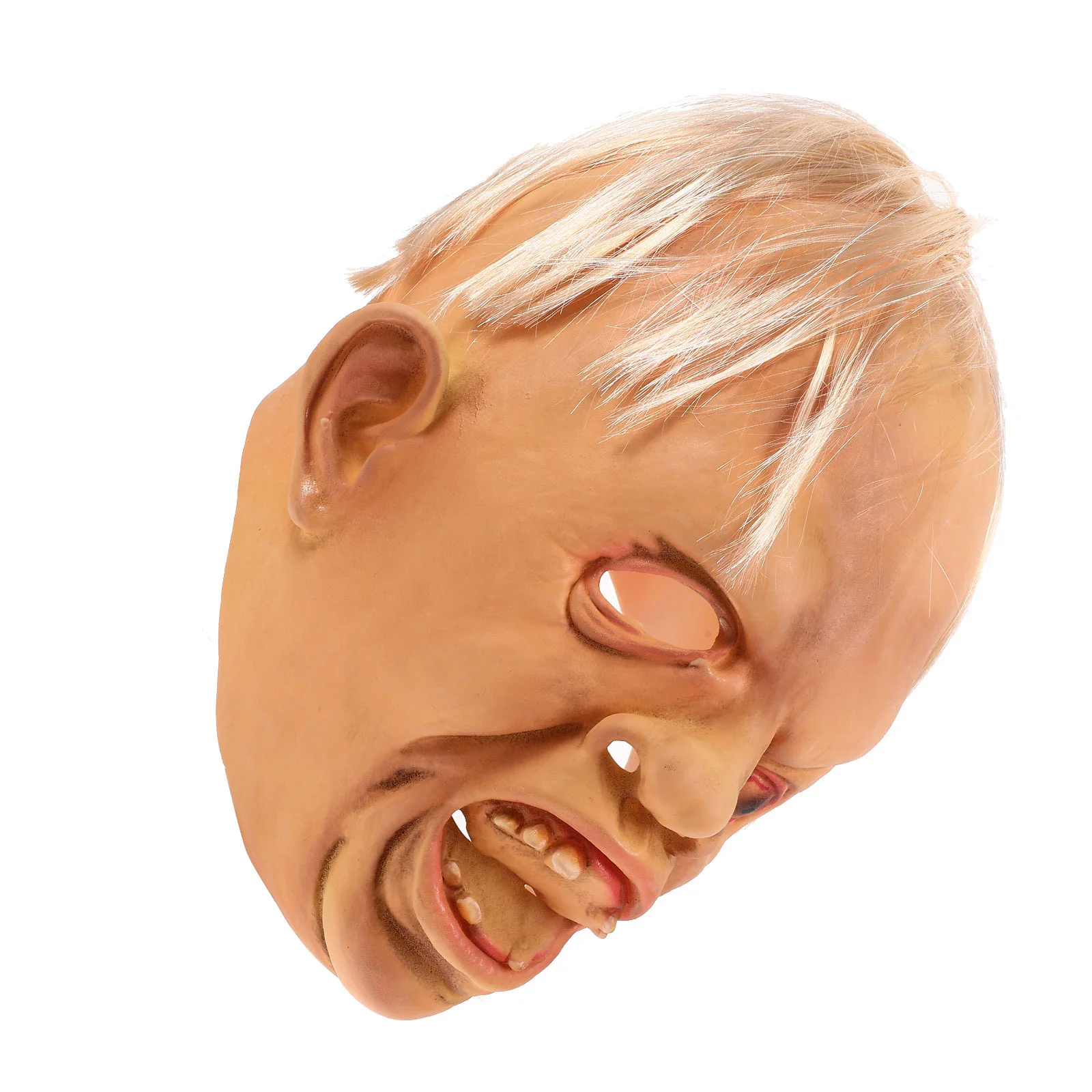 Halloween couverture complète Costume tête horreur homme respirant Durable pour mascarade fête Costume événements Beige