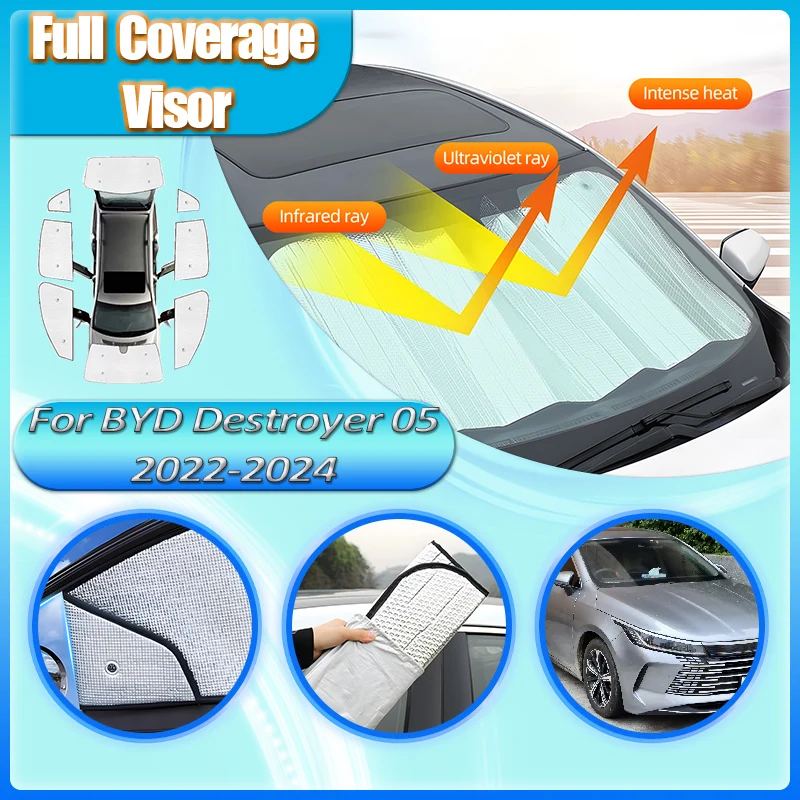 

For BYD Destroyer 05 Accessories Chazor King Seal 5 DM-i 2022 2023 2024 Auto Windshield Side Window Visor Covers Protect Parts