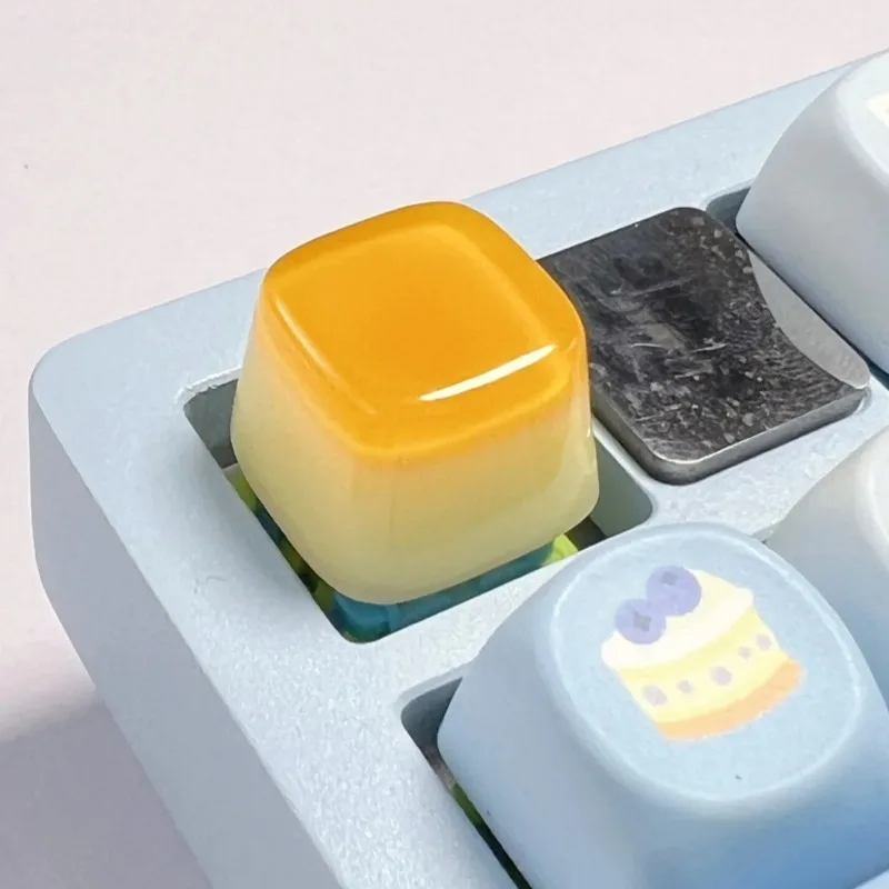 DIY Transparent Jelly Pudding Keycap Personalized Cross Shaft Mechanical Keyboard Key Caps Original Dripping 1Pc