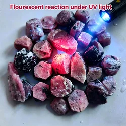 Natural Real Ruby Corundum Stones Ruby Gemstone Stones for Jewelry Irregular Ultraviolet Fluorescent Stone and Crystals Stone