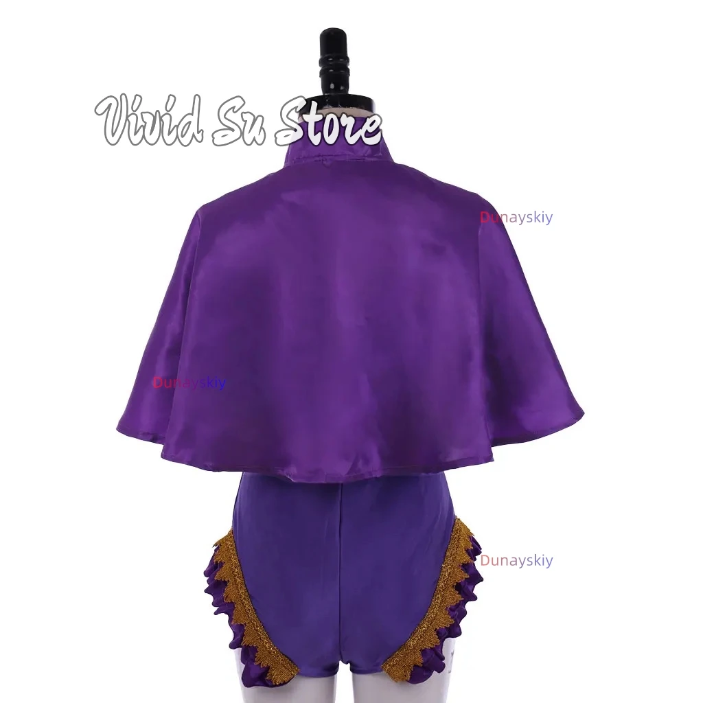 

Anne Wheeler Circus Cosplay The Greatest Showman 코스프레 Woman's Sexy Purple Jumpsuit Halloween Stage Show Outfit