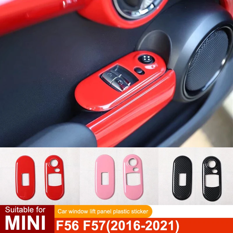 

For MINI ONE Cooper S JCW F56 F57 Car Window Lift Button Control Panel Decorative Cover Plastic Sticker Modification Accessories