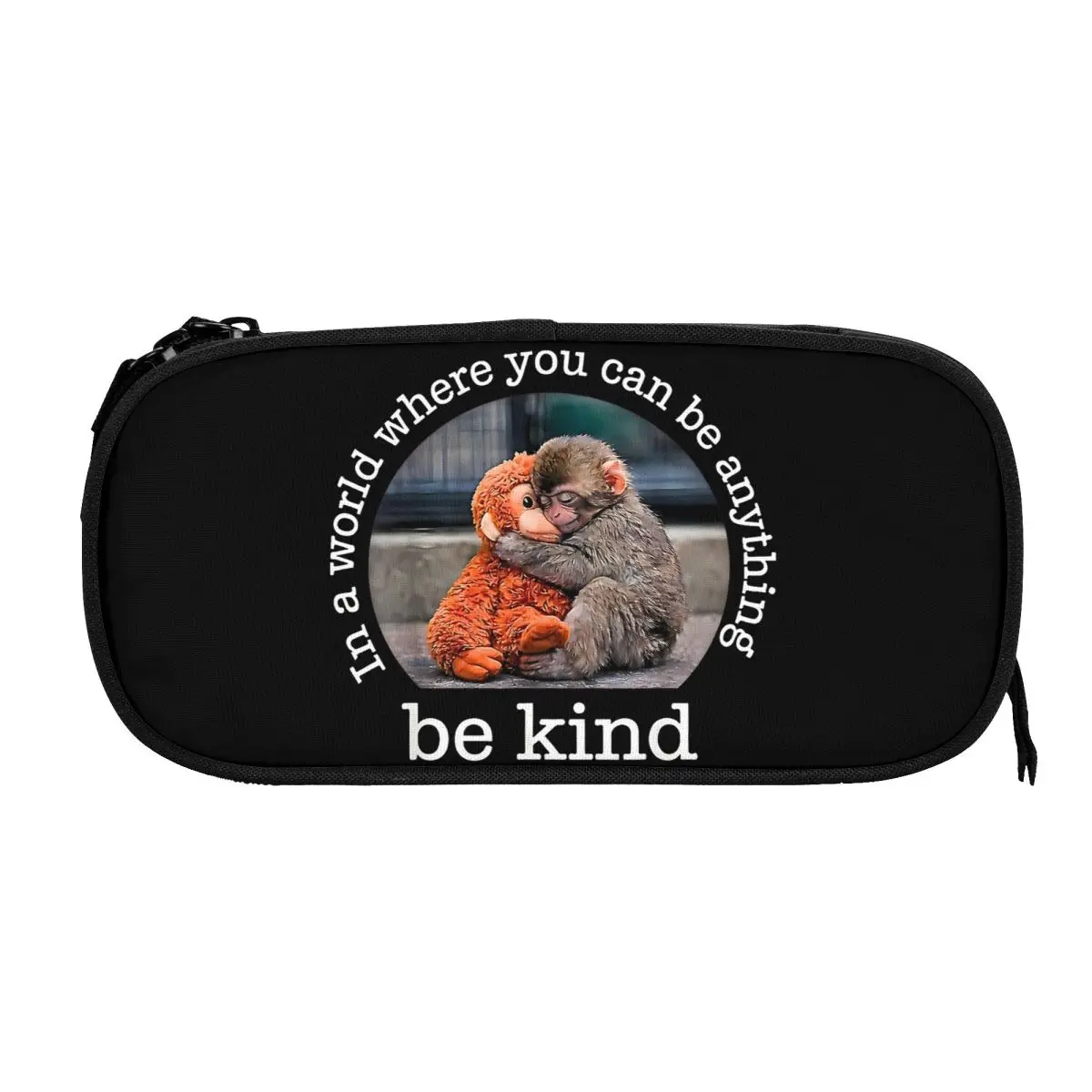 Classic Be Kind Punch Monkey You Can Be Anything Pencil Cases Pencil Box Pen for Student Big Bags Students School Zipper