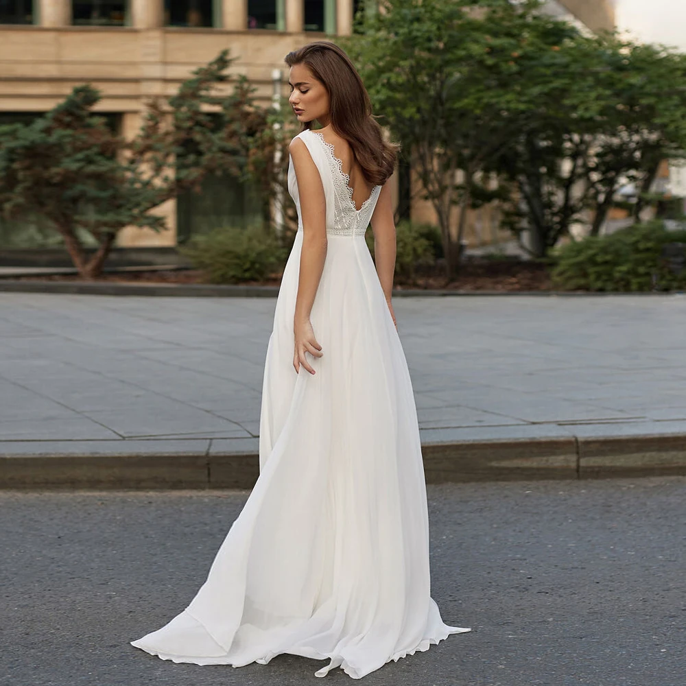 Customized Side Slit Wedding Dresses with Chiffon New Ivory Strapless Full Sleeve Bridal Gowns Women Summer Vestido De Novia